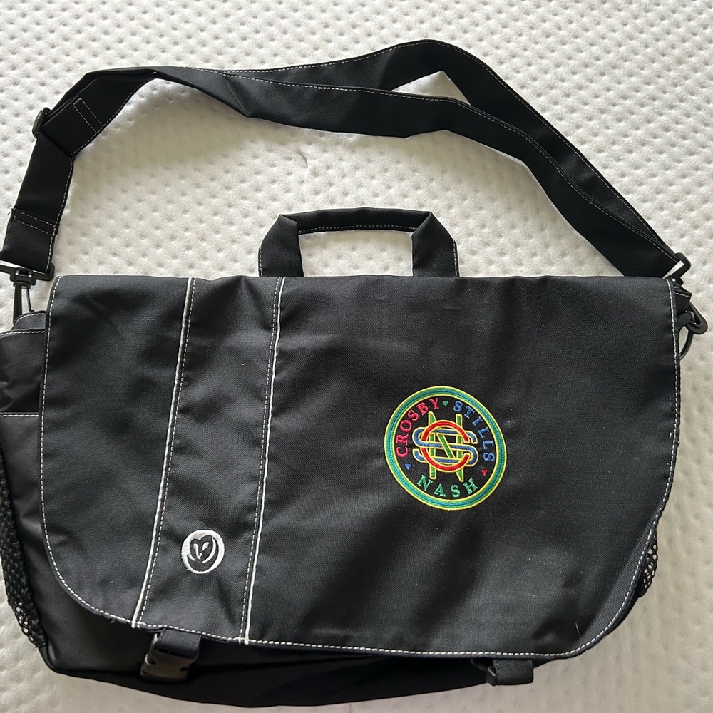 Crosby Stills Nash Black Messenger Bag